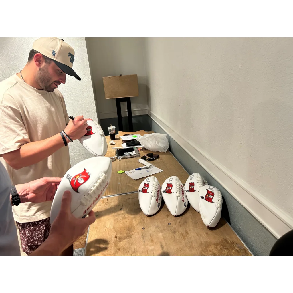 Baker Mayfield autographed Tampa Bay Buccaneers logo football