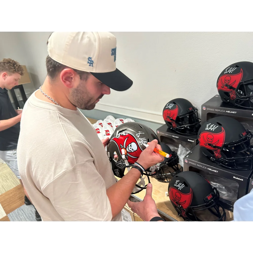 Baker Mayfield autographed black Tampa Bay Buccaneers replica helmet