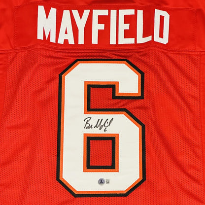 Baker Mayfield autographed Tampa Bay red jersey with number 6