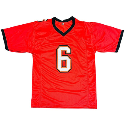 Baker Mayfield autographed Tampa Bay red #6 jersey with black trim