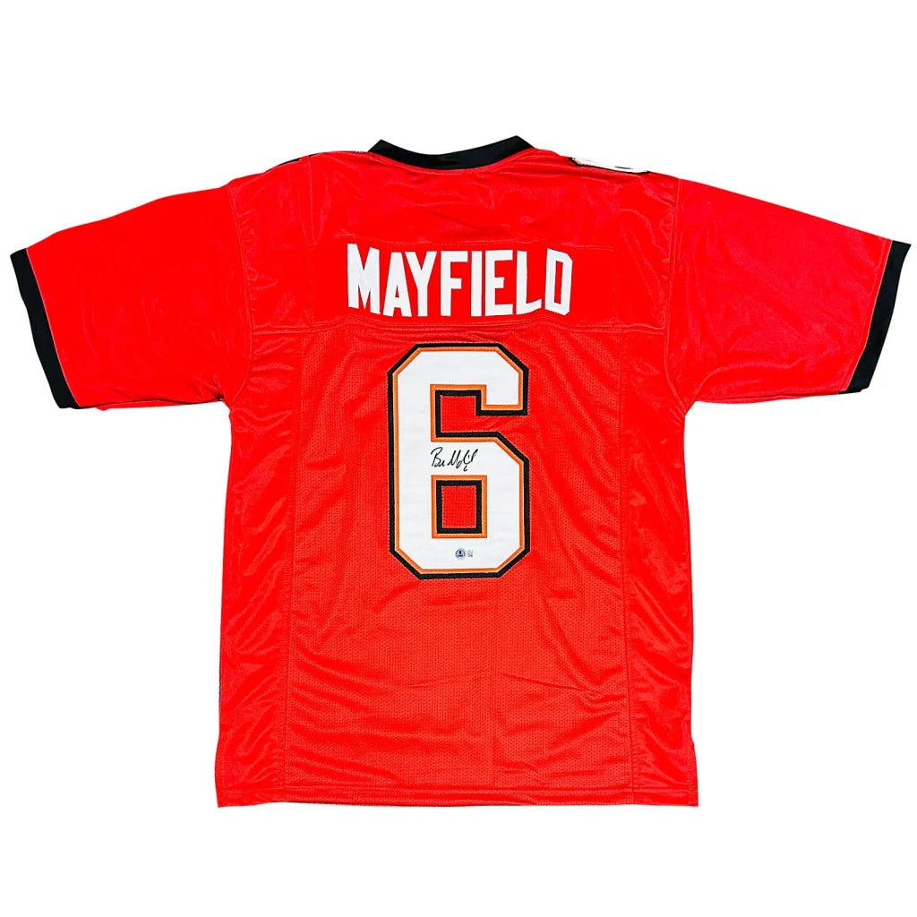 Baker Mayfield autographed Tampa Bay red jersey with number 6