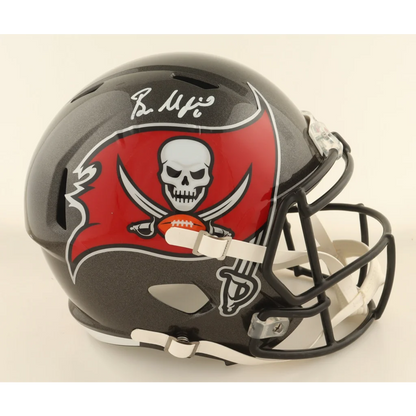 Baker Mayfield signed Buccaneers speed helmet with red skull logo
