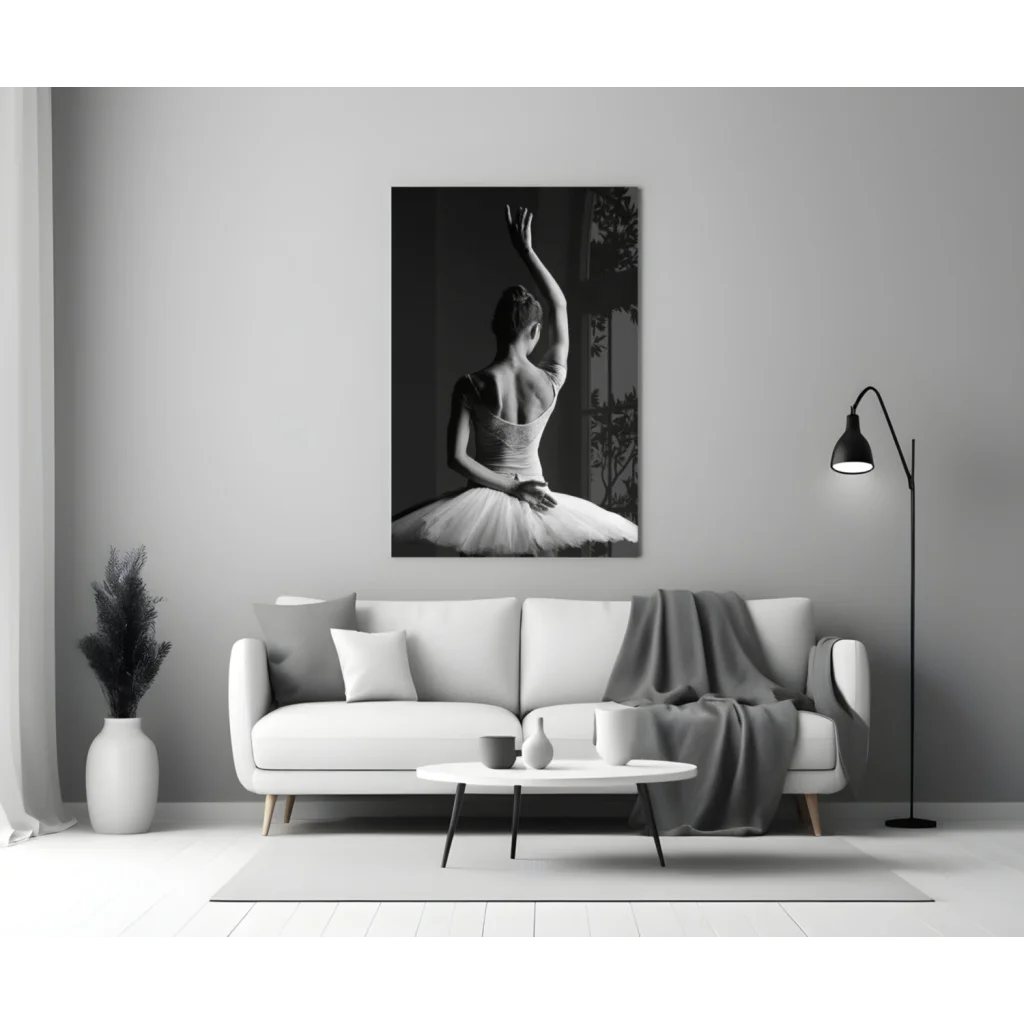 Elegant Ballerina Wall Art Canvas Print in Classic Black and White | Modern Wall Art Decor | vintageantiquesgifts.com
