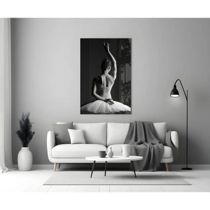 Elegant Ballerina Wall Art Canvas Print in Classic Black and White | Modern Wall Art Decor | vintageantiquesgifts.com