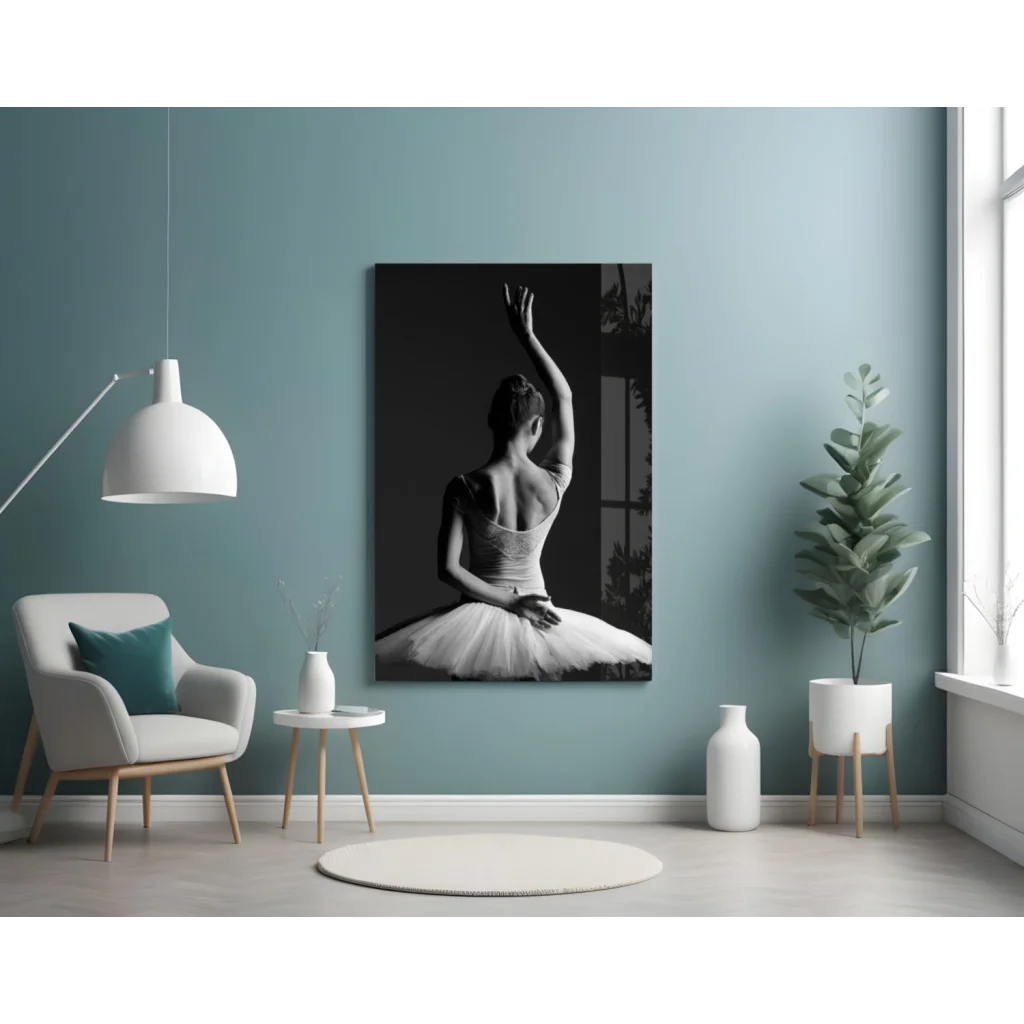 Elegant Ballerina Wall Art Canvas Print in Classic Black and White | Contemporary Home Wall Art | vintageantiquesgifts.com