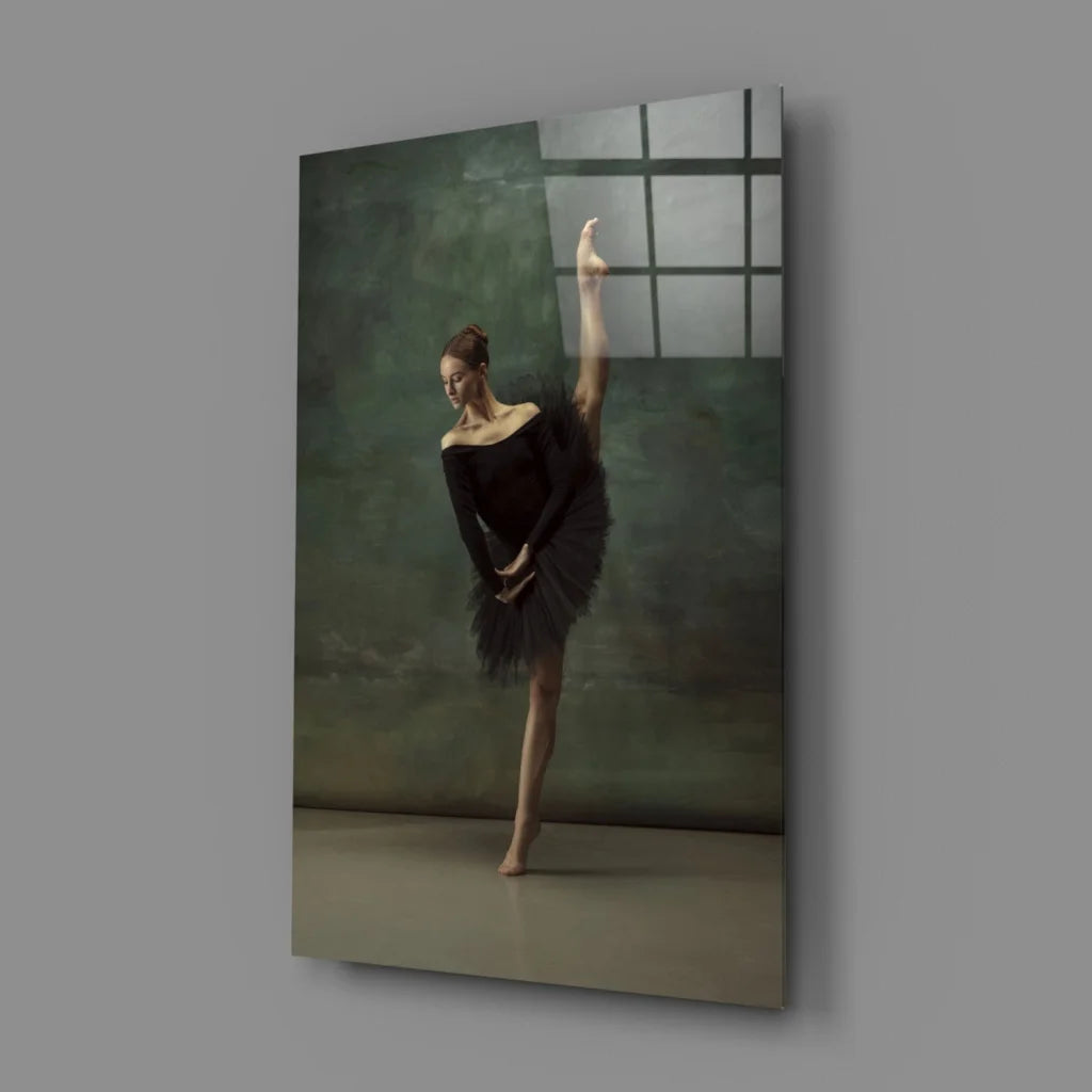 Black ballerina in dress wall art canvas print