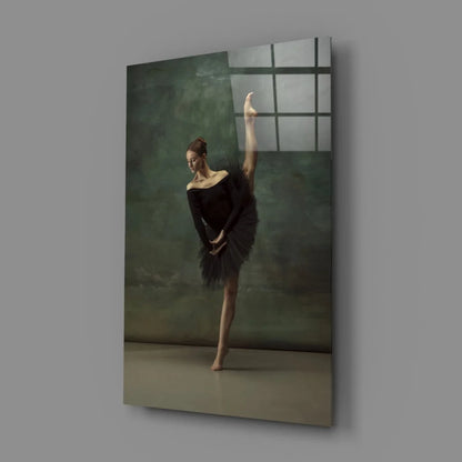 Black ballerina in dress wall art canvas print