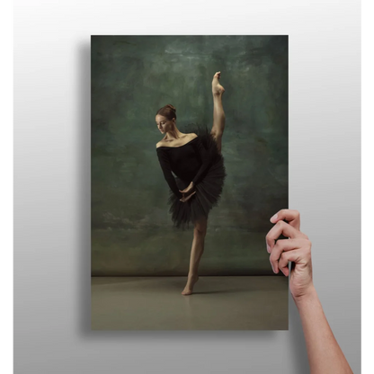 Graceful ballerina in black tutu on Insigne Aluminum Prints