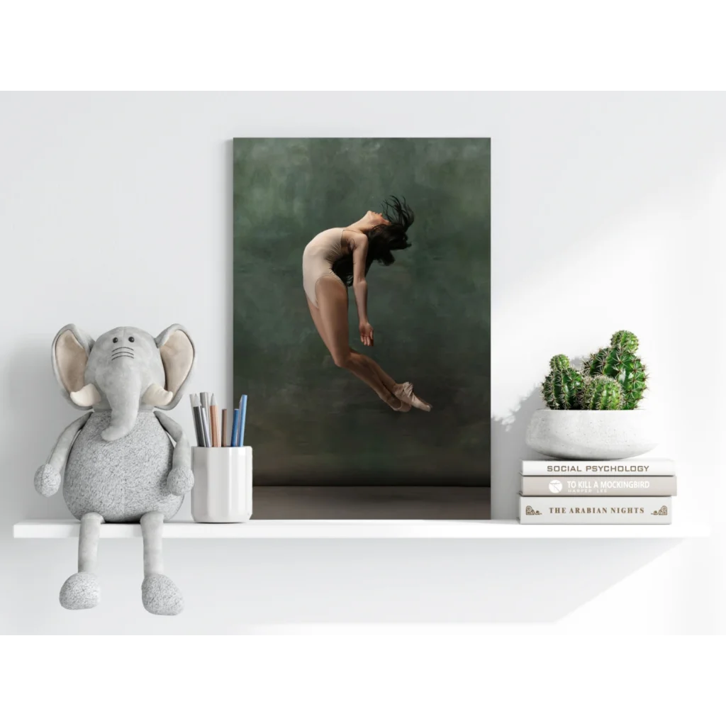 Dancer mid-leap on Insigne Aluminum Prints for home