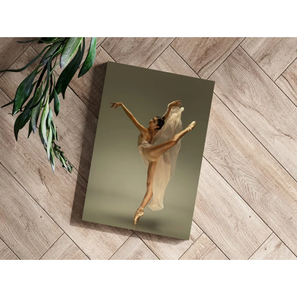 Stunning ballerina in white tutu on insigne aluminum print