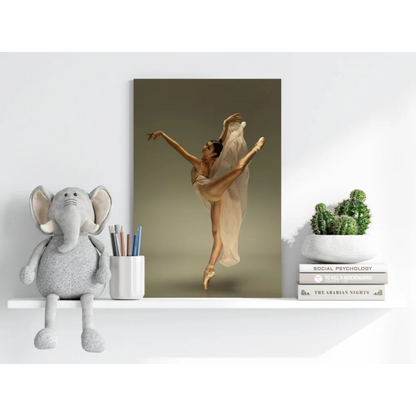 Stunning ballerina in mid-pose on insigne aluminum print for home