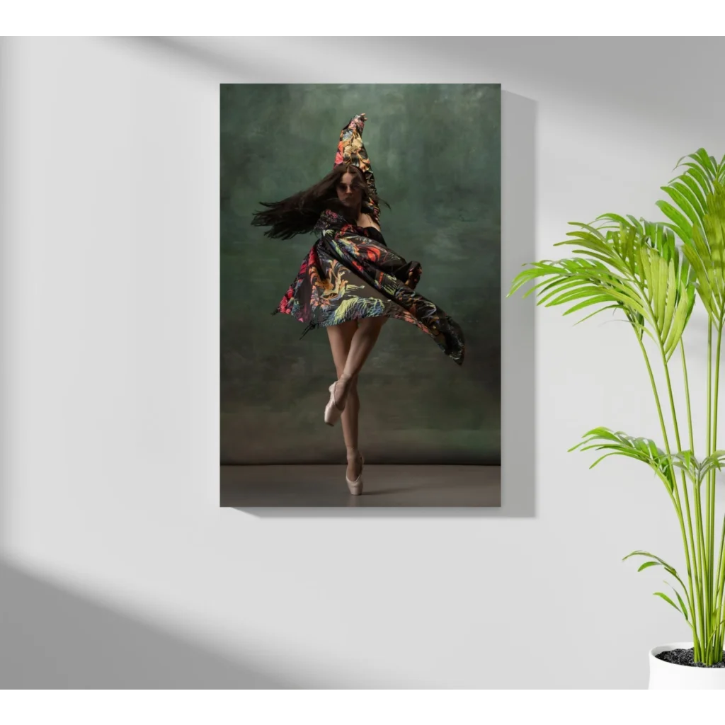 Vibrant ballerina floral canvas on Insigne aluminum print