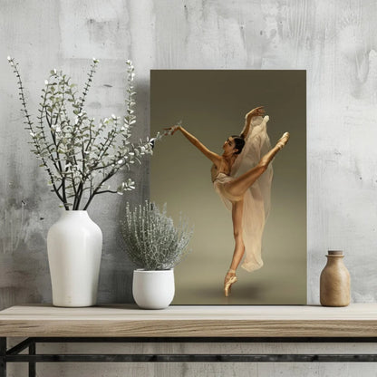 Graceful ballerina on insigne aluminum print, a decorative solution for home