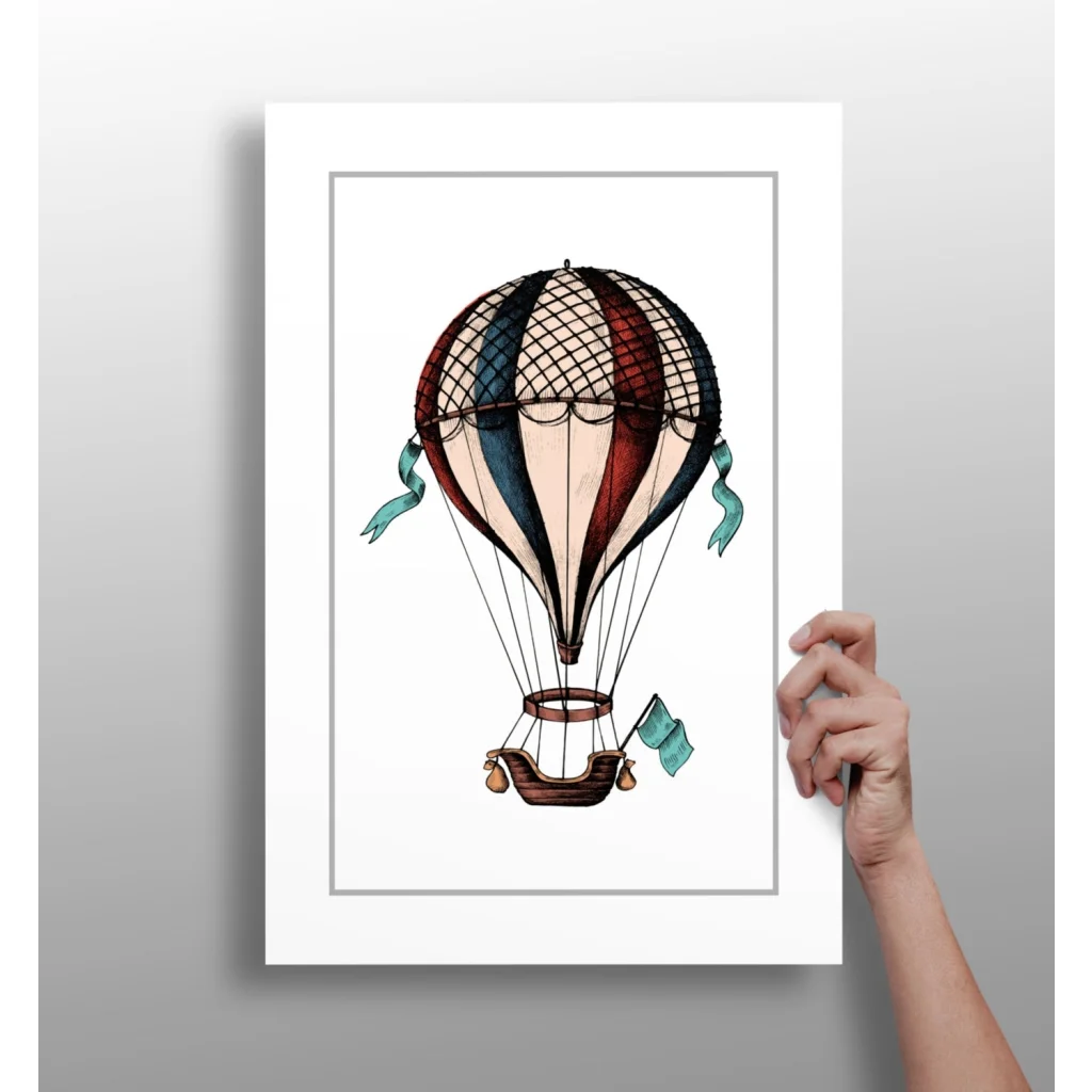 Vintage Hot Air Balloon Insigne Aluminum Print | Insigneart USA | vintageantiquesgifts.com