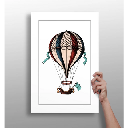 Vintage Hot Air Balloon Insigne Aluminum Print | Insigneart USA | vintageantiquesgifts.com