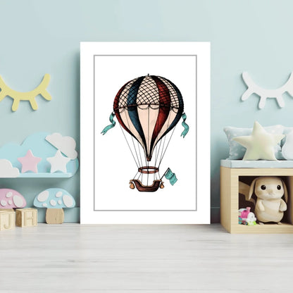 Vintage Hot Air Balloon Insigne Aluminum Print | Modern Wall Art Decor | vintageantiquesgifts.com