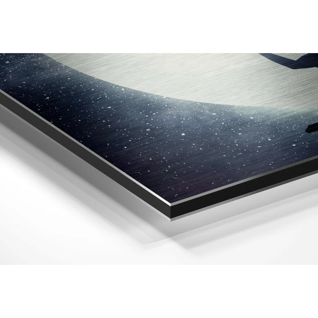 Brushed aluminium dibond cosmic starry sky art print with stars