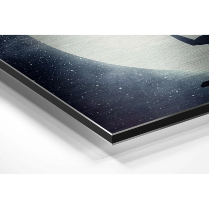 Brushed aluminium dibond cosmic starry sky art print with stars