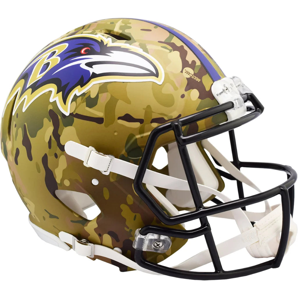 Baltimore Ravens authentic camo helmet with black facemask