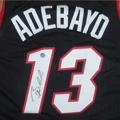 Bam Adebayo autographed black custom jersey with name and number 13