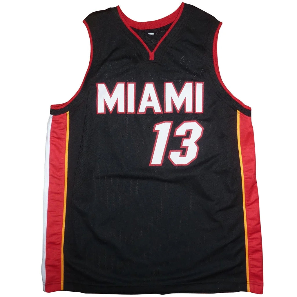 Bam Adebayo autographed black Miami Heat custom jersey #13 with red trim