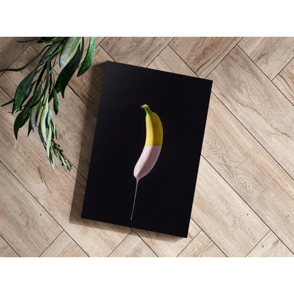Vibrant Pop Art Banana Insigne Aluminum Prints | Modern Wall Art Decor | vintageantiquesgifts.com