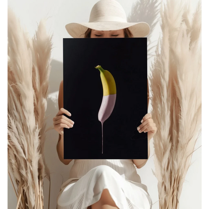 Vibrant Pop Art Banana Insigne Aluminum Prints | Contemporary Home Wall Art | vintageantiquesgifts.com