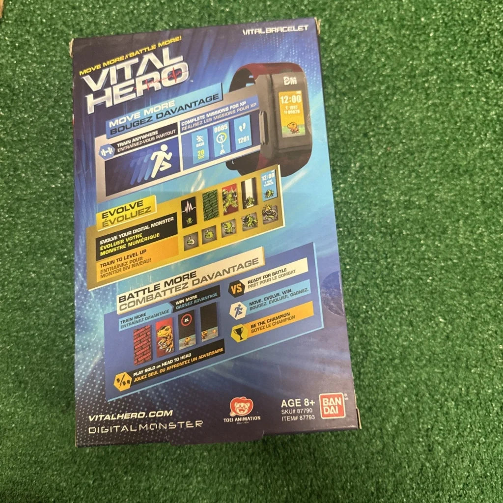Bandai Vital Hero Digimon red wristband in black with yellow display