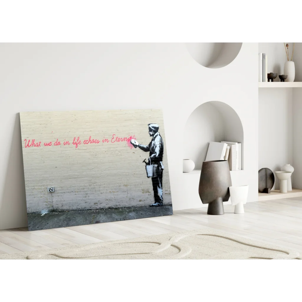 Banksy eternity quote stencil graffiti wall art canvas print