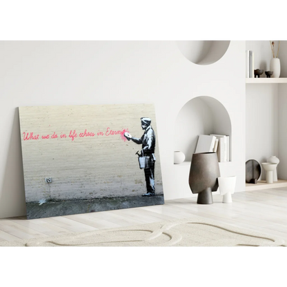 Banksy eternity quote stencil graffiti wall art canvas print