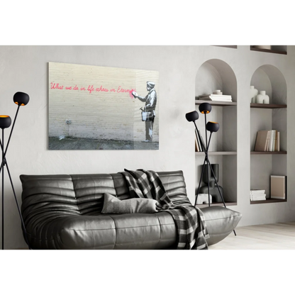 Banksy Eternity Quote stencil graffiti artist canvas wall art print
