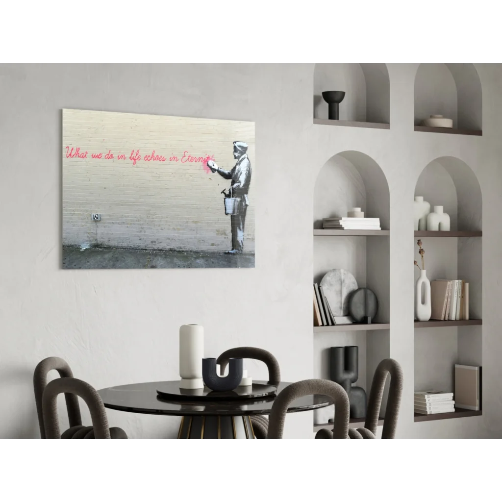 Banksy Eternity Quote black-and-white street art canvas wall art print