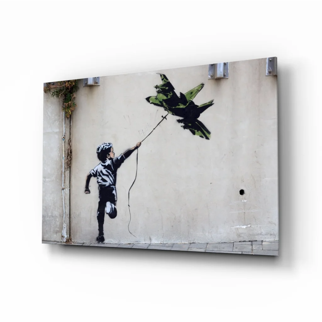 Banksy Fighter Jet Kite Canvas Wall Art Print | Insigneart USA | vintageantiquesgifts.com