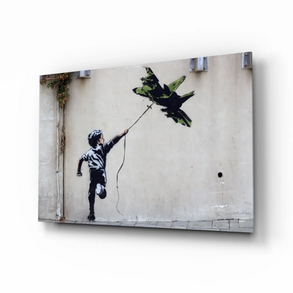 Banksy Fighter Jet Kite Canvas Wall Art Print | Insigneart USA | vintageantiquesgifts.com