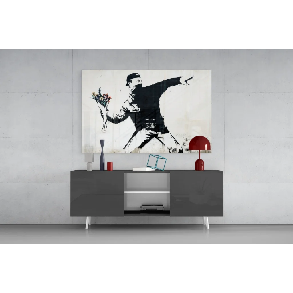 Banksy Flower Thrower canvas wall art print