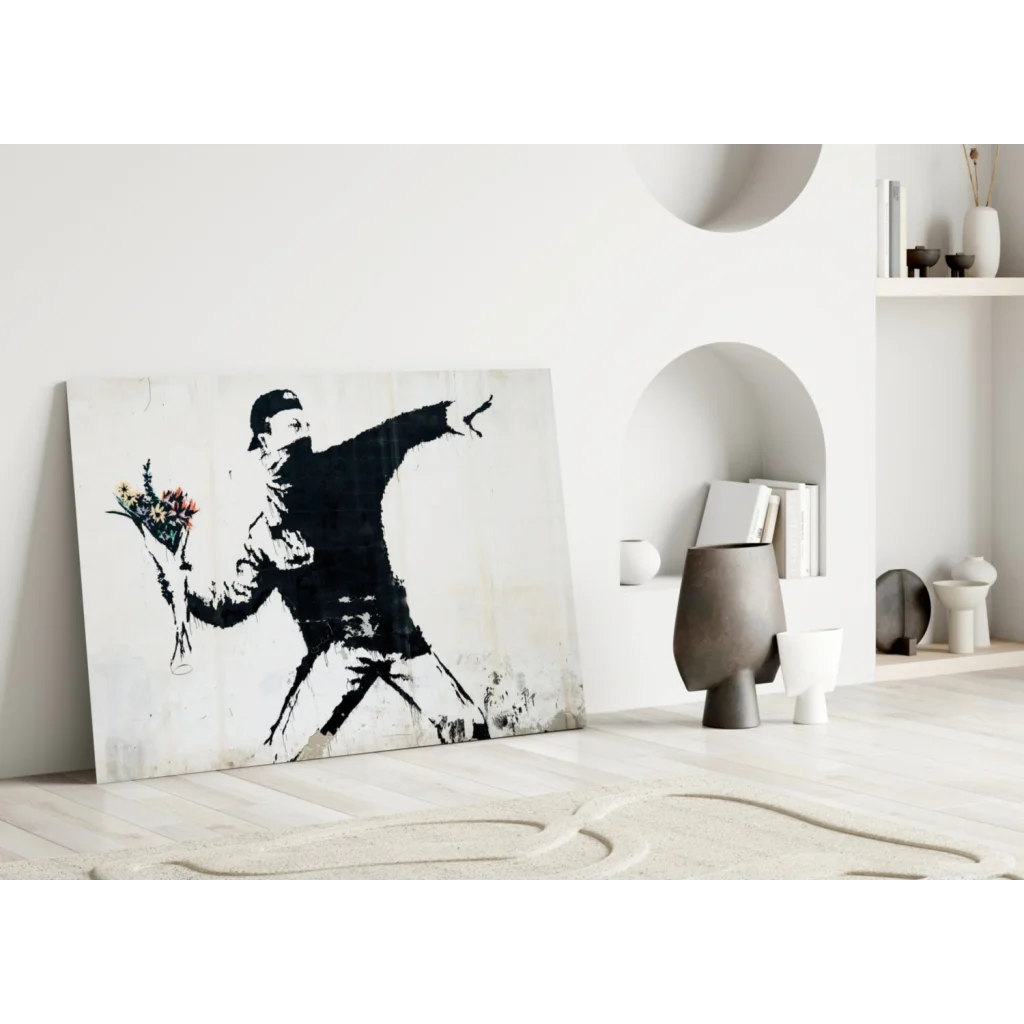 Banksy Flower Thrower canvas wall art print