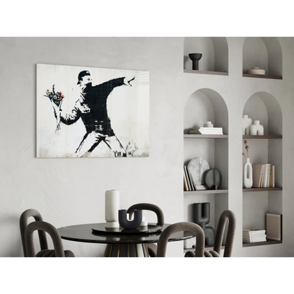 Banksy Flower Thrower canvas wall art print