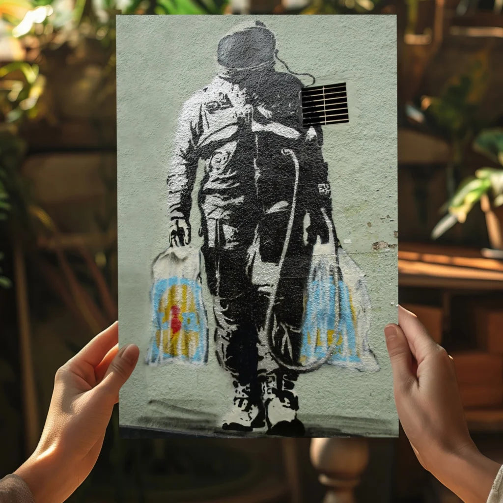 Banksy Girl with Balloon print on aluminum canvas, 16x11 inches