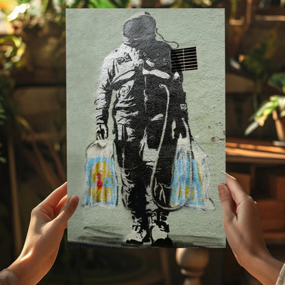 Banksy Girl with Balloon print on aluminum canvas, 16x11 inches