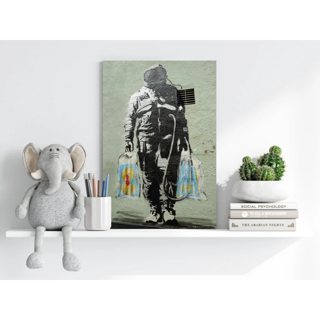 Banksy Girl with Balloon aluminum canvas print 16x11 inches