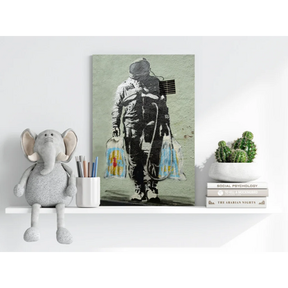 Banksy Girl with Balloon aluminum canvas print 16x11 inches