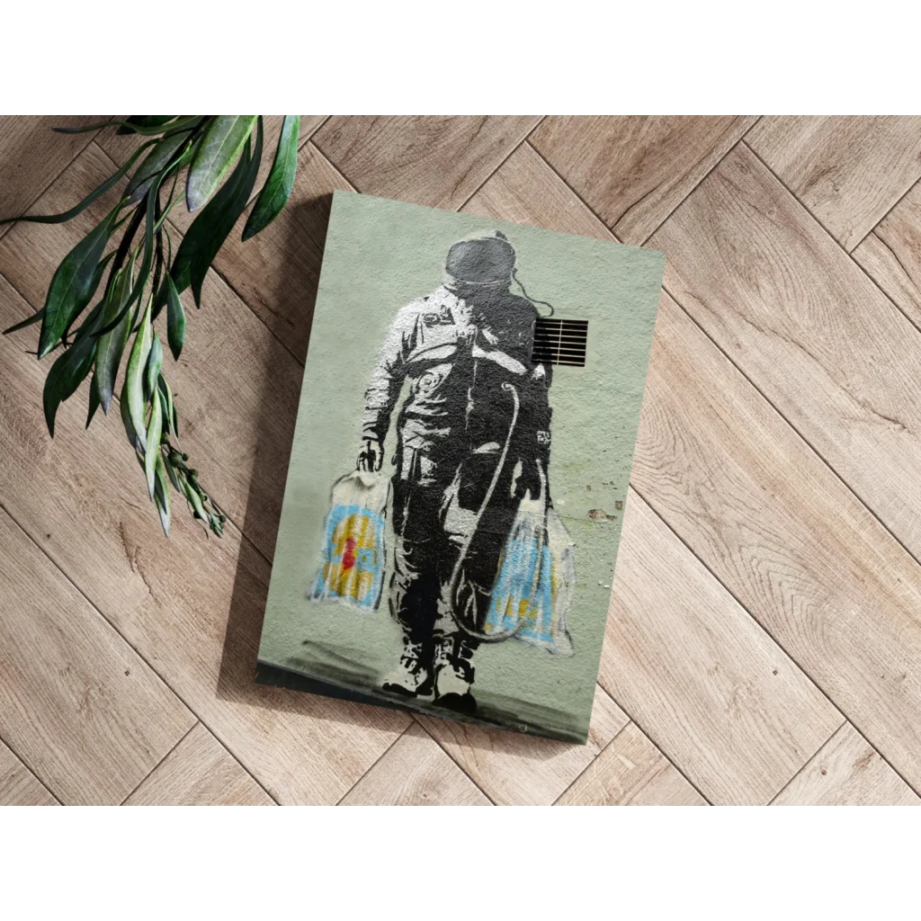 Banksy Girl with Balloon aluminum canvas print 16x11 inches