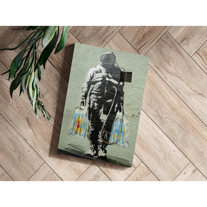 Banksy Girl with Balloon aluminum canvas print 16x11 inches