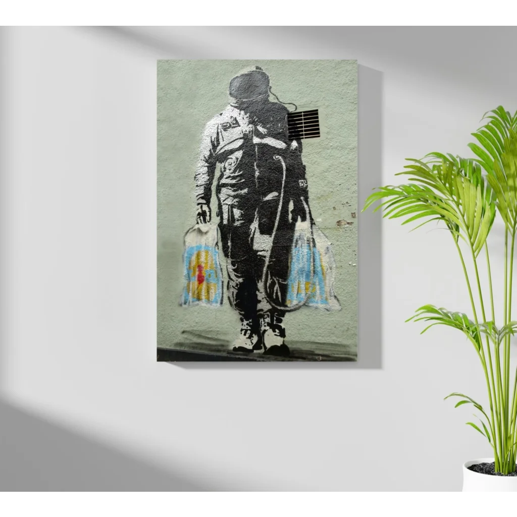 Banksy Girl with Balloon on aluminum canvas print 16x11 inches