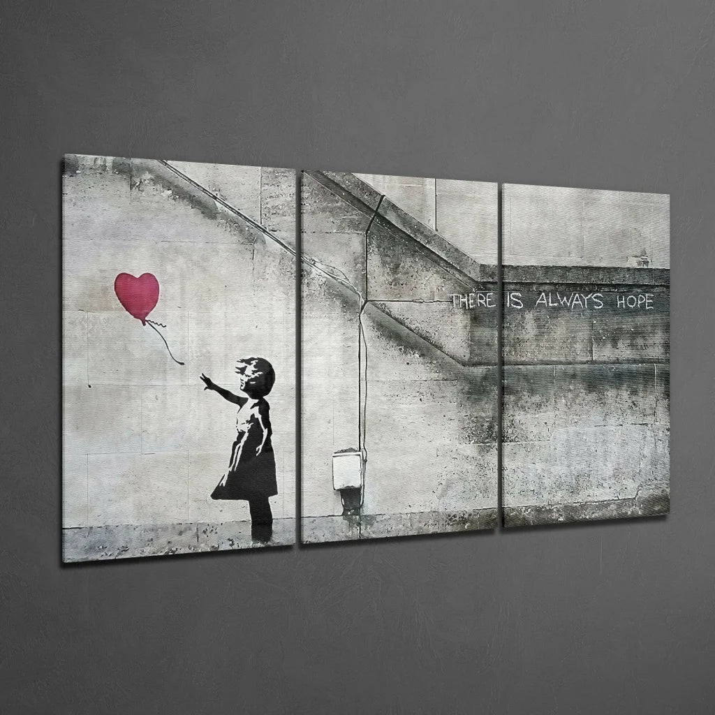 Banksy Girl With Balloon canvas wall art print