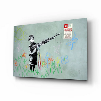 Banksy Girl With Gun child soldier canvas wall art print