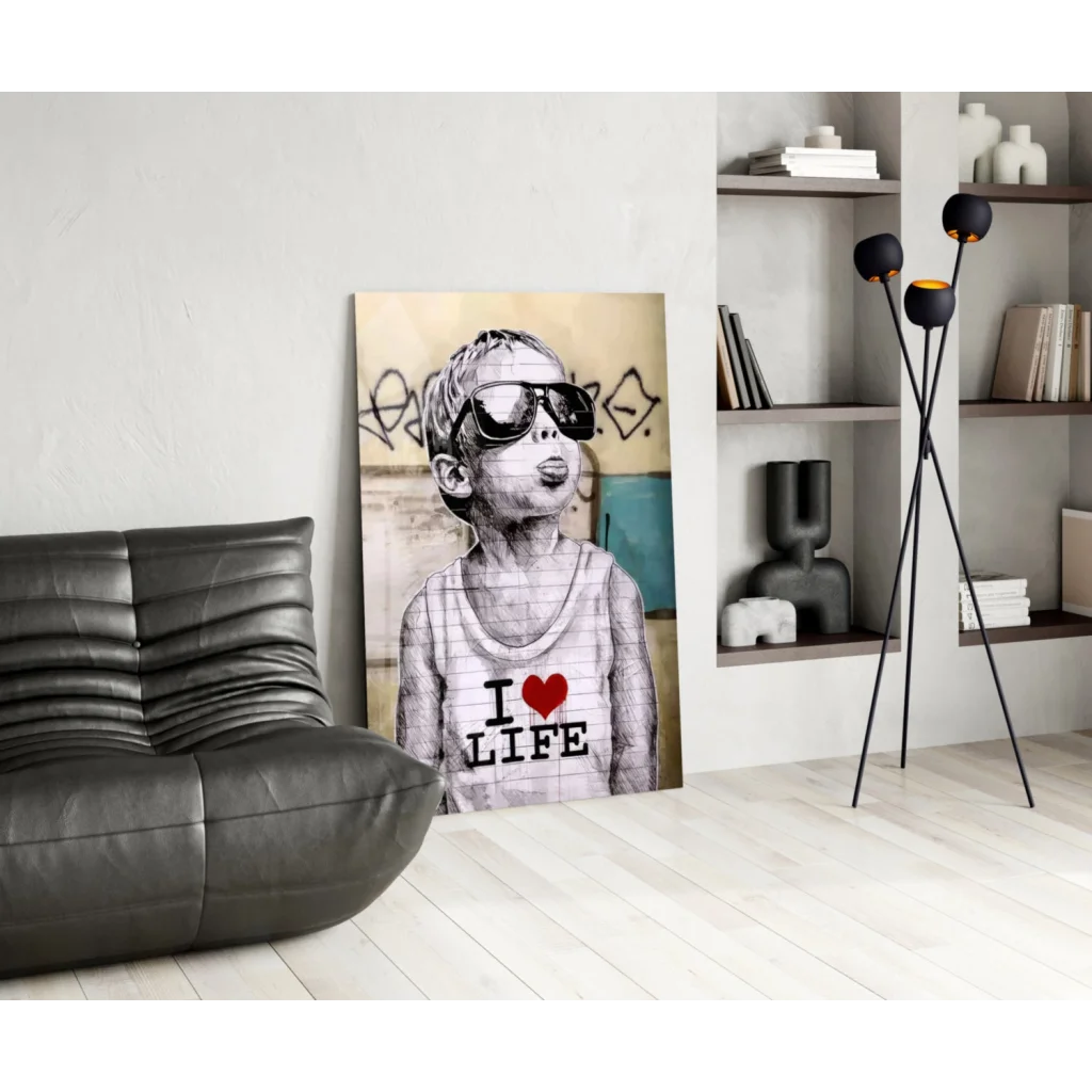 Banksy I Love Life graffiti canvas wall art print