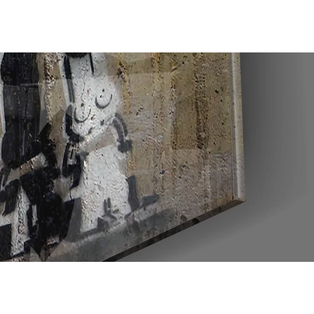 Banksy astronaut AT-AT walker glass wall art canvas print