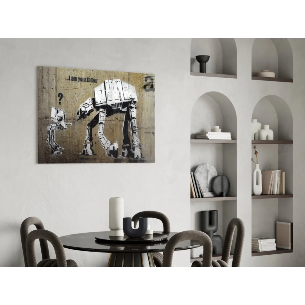 Banksy AT-AT Walker glass wall art canvas print