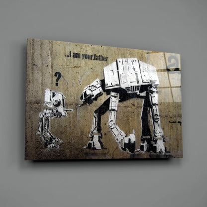 Banksy AT-AT Walker glass wall art canvas print